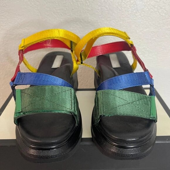 Suzanne Rae Sandals Chunky Platform Strappy Multicolor Women's Size 38 EU/8 US - Picture 1 of 14